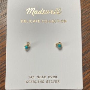 Madewell Delicate Collection Gold and Blue Stud Earrings